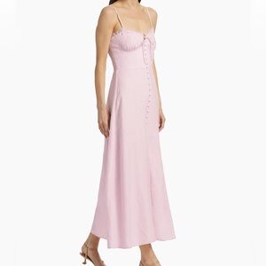 NWT LoveShackFancy Linella Maxi Dress Ballerina Pink Linen Size 2